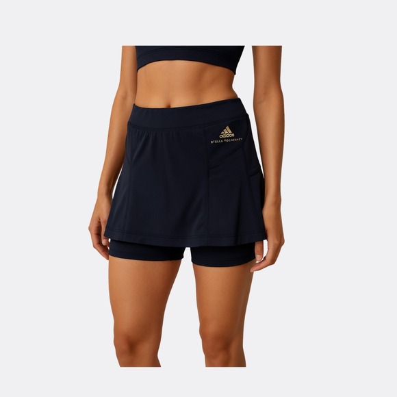 Adidas by Stella McCartney Women's Skort Navy Blue Size 36 Tennis Running Skirt - Picture 1 of 7